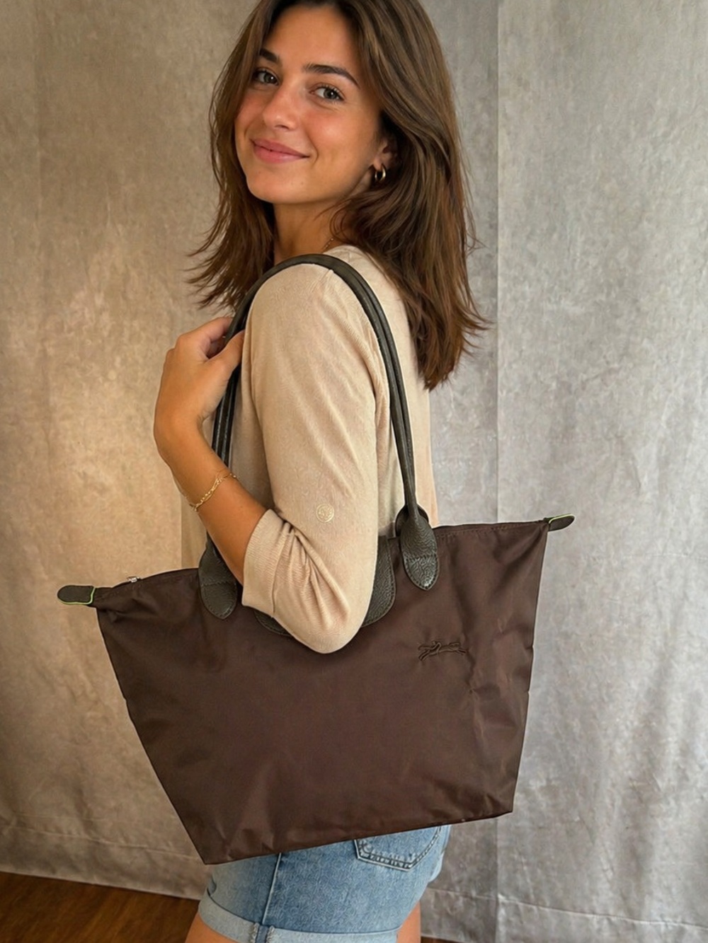 Longchamp Le Pliage Mocha Everyday Tote Bag large
